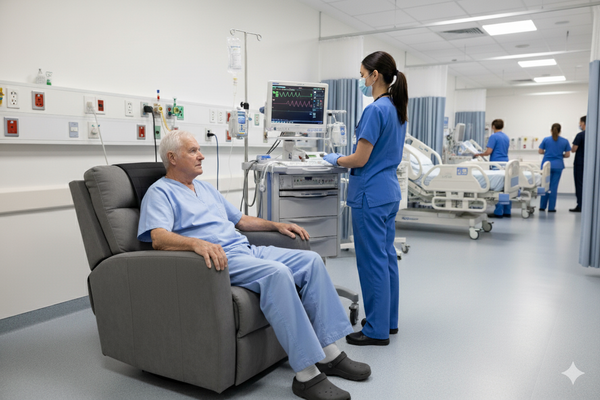 Sit the patient down